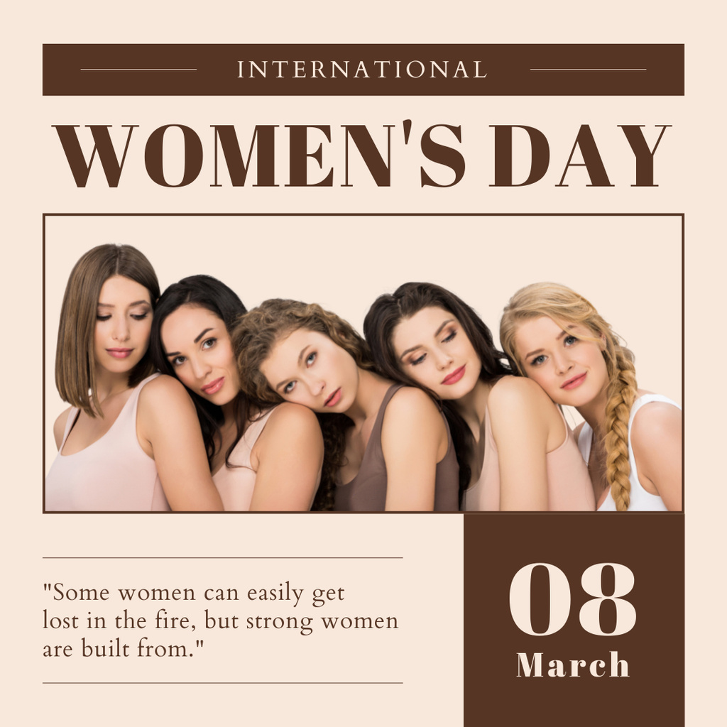 International Women's Day with Young Women Instagram Design Template