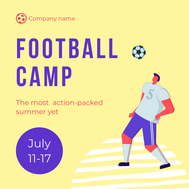 summer Football Camp Animated Postデザインテンプレート