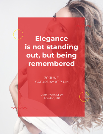 Designvorlage Eleganz-Zitat mit Veranstaltungsankündigung für Invitation 13.9x10.7cm