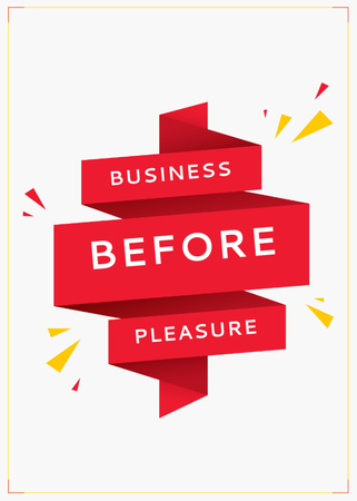 Business Quote on Red Ribbon Invitation – шаблон для дизайну
