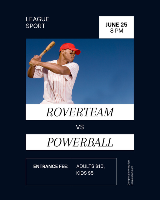 Grand Baseball Tournament Event Announcement Poster 16x20in Design Template
