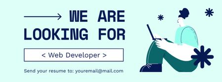 Talented Web Developer Job Vacancy Announcement Facebook cover Design Template