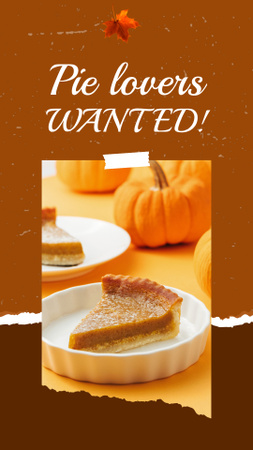 Platilla de diseño Sweet Pumpkin Pie With Discounts On Thanksgiving Instagram Video Story