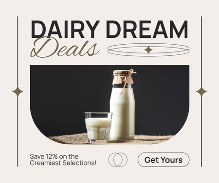 Template di design Offerte del mercato lattiero-caseario Facebook