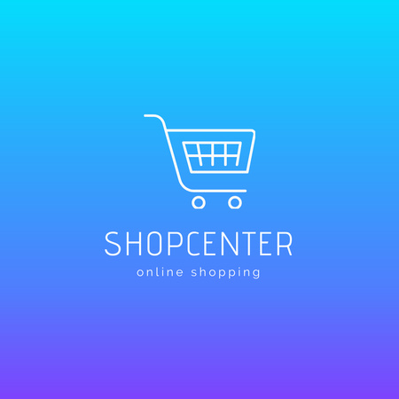 Store Ad with Shopping Cart Logo 1080x1080px Tasarım Şablonu