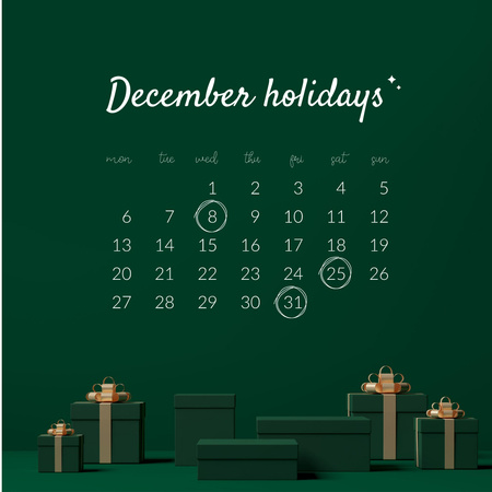 Cute New Year Calendar Instagram Design Template