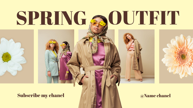 Modèle de visuel Collage with Sale of Spring Women's Outfits - Youtube Thumbnail