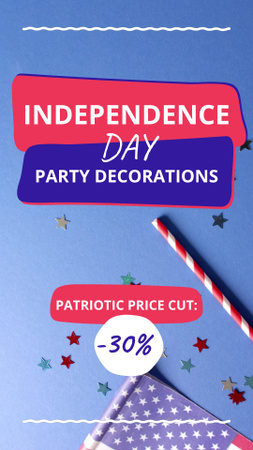 American Independence Day Party Decor Discount TikTok Video Design Template