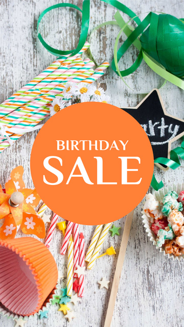 Birthday Sale Offer with Candies Instagram Story Modelo de Design