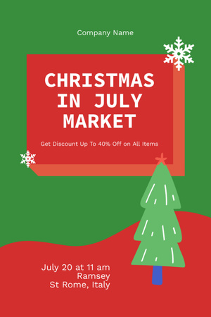 Christmas Market in July Flyer 4x6in Design Template