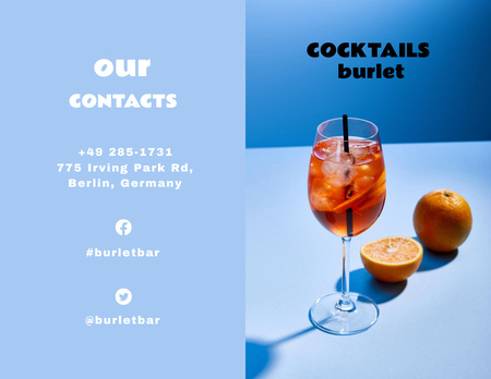 Cocktails Offer with Oranges Brochure 8.5x11in Bi-fold Design Template