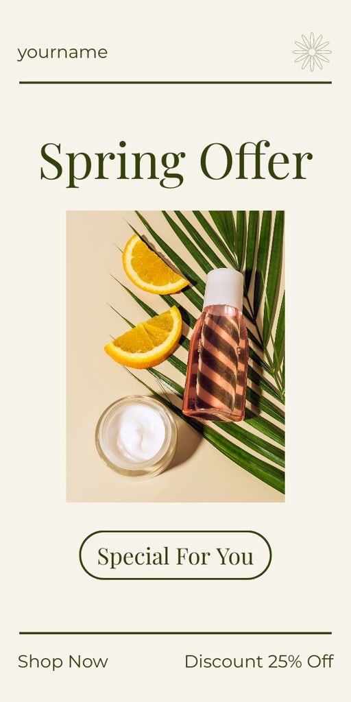 Spring Sale Special Offer for Care Cosmetics Graphic Šablona návrhu