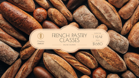 Anúncio de padaria com pães frescos Youtube Modelo de Design