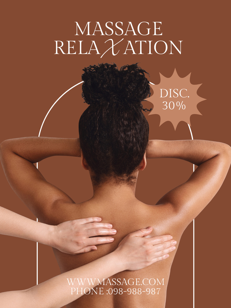 Masseur Doing Back Massage to Woman Poster US Šablona návrhu