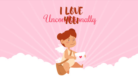 Cupid girl with Valentine's Day letters Full HD video Šablona návrhu