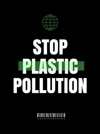 Plastic Pollution Awareness Poster US Modelo de Design