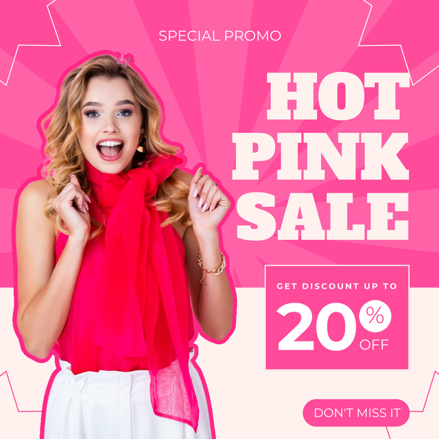 Lovely Pink Fashion Collection With Discounts And Clearance Instagram AD tervezősablon