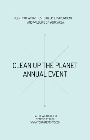 Ecological Event Announcement In Blue Invitation 5.5x8.5in Tasarım Şablonu