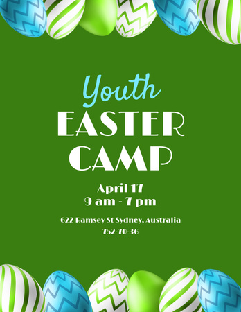 Easter Camp fof Kids Poster 8.5x11inデザインテンプレート