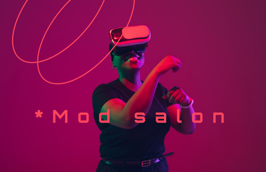 Plantilla de diseño de Exclusive Virtual Reality Glasses From Mode Salon Offer Business Card 85x55mm 