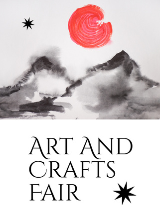 Art And Crafts Fair With Painting Flayer Design Template