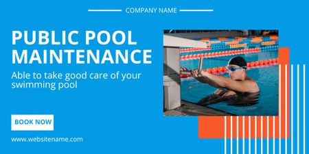 Oferecendo serviços de manutenção de piscinas públicas Image Modelo de Design