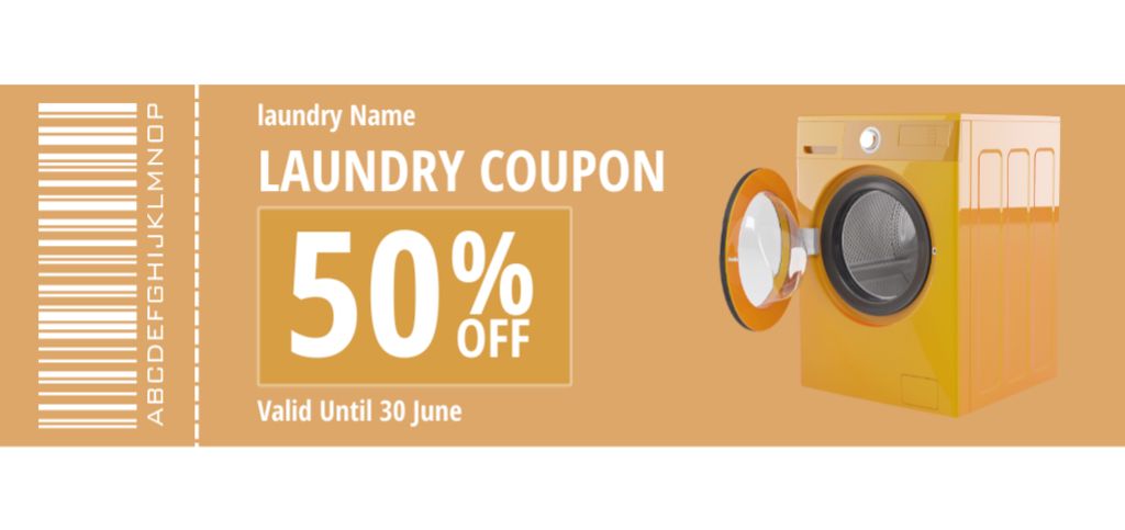 High-Quality Laundry Service at Half Price Coupon Din Large Design Template