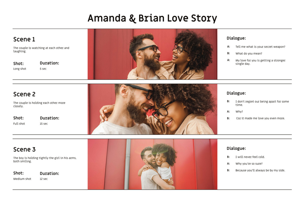 Szablon projektu Happy Romantic Couple laughing Storyboard