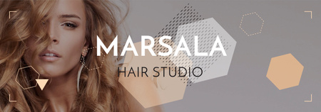 Hair Studio Ad Woman with Blonde Hair Tumblr Design Template