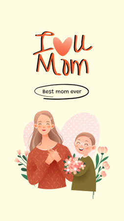 Cute Mother's Day Holiday Greeting Instagram Story Šablona návrhu