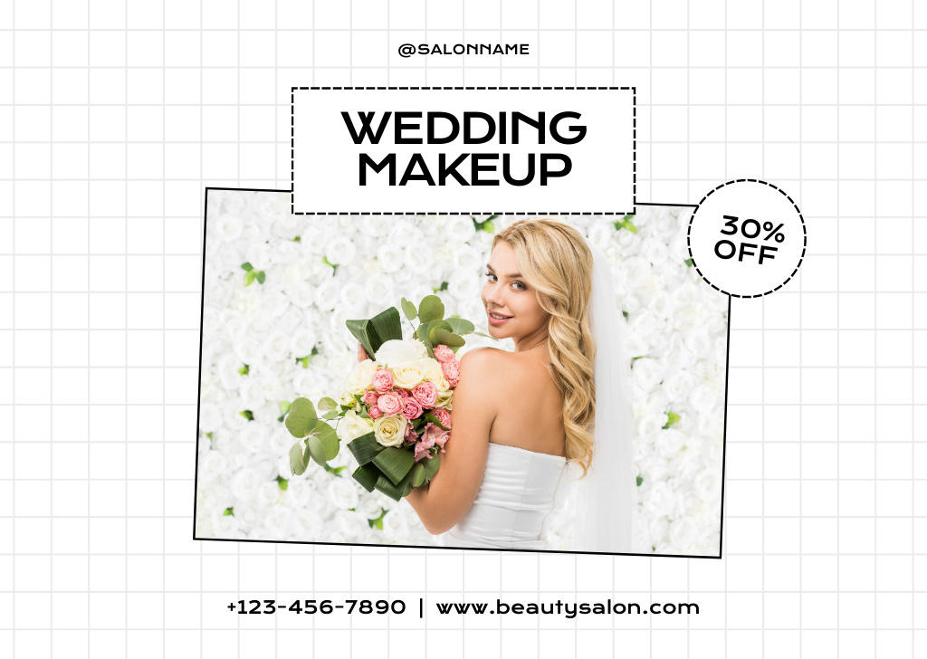 Plantilla de diseño de Discount on Bridal Makeup Services Card 