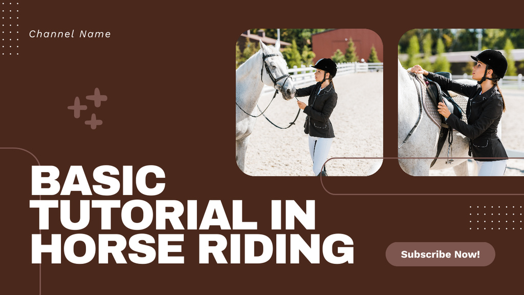 Modèle de visuel Basic Horse Riding Tutorial In Vlog Episode - Youtube Thumbnail