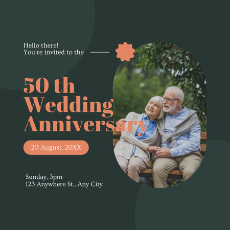 Plantilla de diseño de Saludo del 50 aniversario de bodas Instagram 