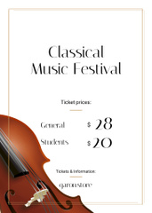 Classical Music Festival Announcement with Violin In Autumn