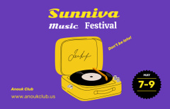 Excellent Music Festival Ad with Vinyl Player In May