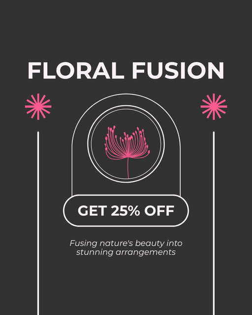 Designvorlage Floral Fusion Offer with Discount für Instagram Post Vertical
