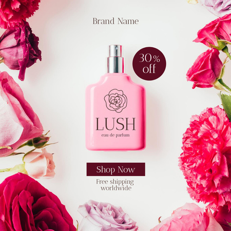 Offer Discount on Floral Fragrance for Women Instagram AD Design Template
