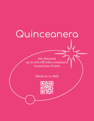 Announcement of Quinceañera Event Celebration In Pink