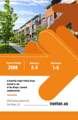 Modern Townhouses Promotion with Arrows In Orange