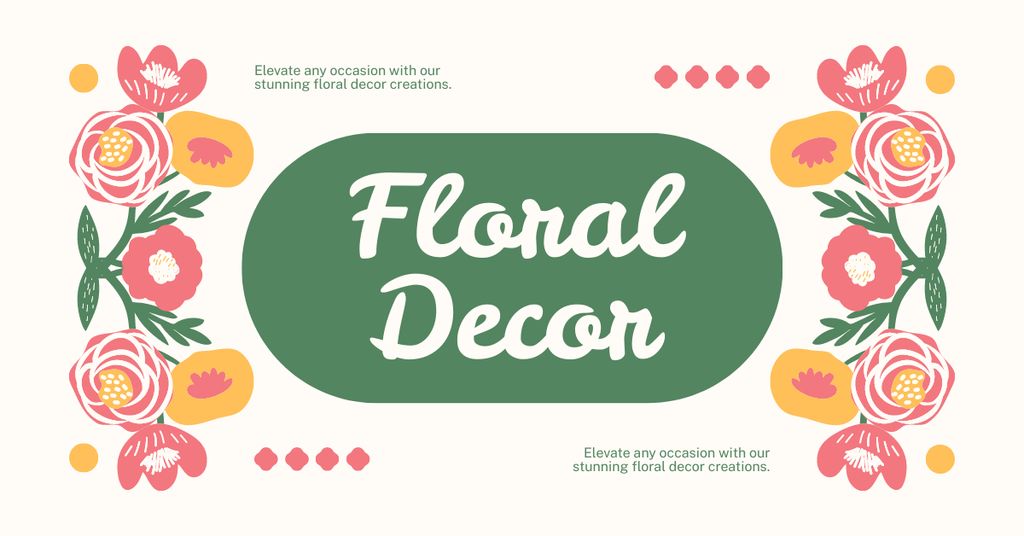 Creating Chic Floral Arrangement from Fresh Flowers Facebook AD Design Template