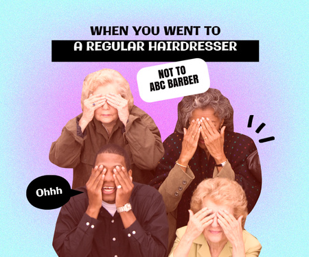 Modèle de visuel blague sur la visite coiffeur - Large Rectangle