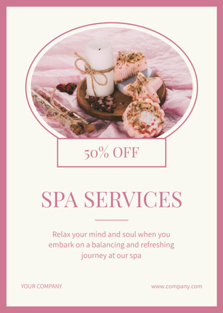Spa Salon Advertisement with Natural Organic Soap Flayer Design Template