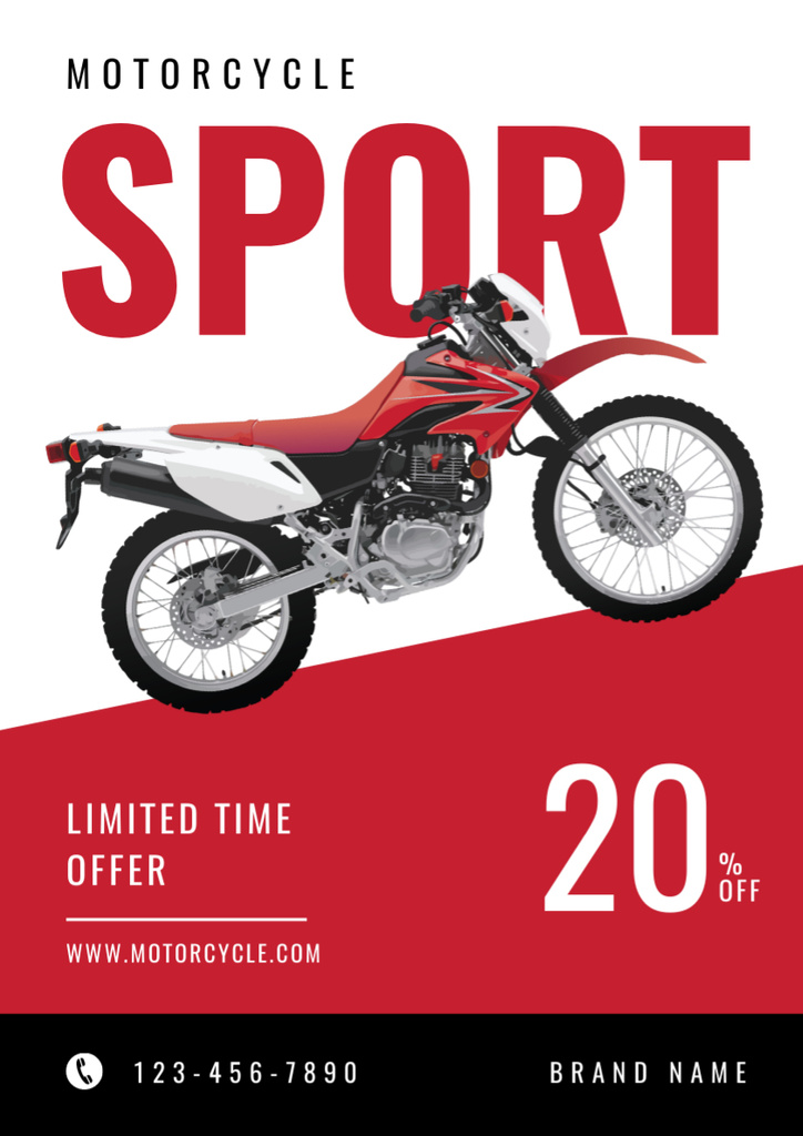 Sport Motorcycles for Sale Poster A3 Design Template