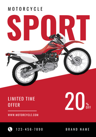 Sport Motorcycles for Sale Poster A3デザインテンプレート