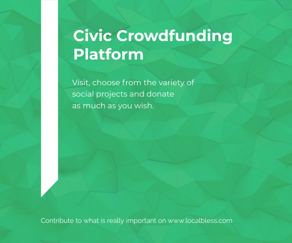 Crowdfunding platform promotion on Stone Pattern Medium Rectangle Design Template