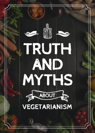 Vegetarian Food Vegetables on Wooden Table Invitation Design Template