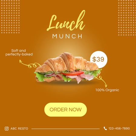Platilla de diseño Lunch Menu Offer with Delicious Croissant Instagram