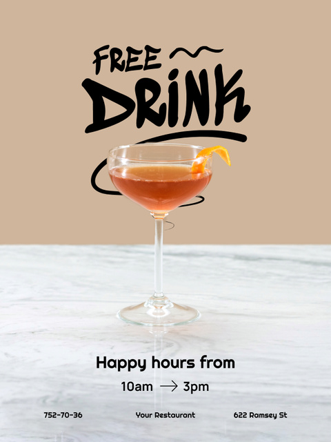 Platilla de diseño Restaurant's Special Offer of Free Drink Poster US