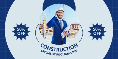 Platilla de diseño Offer Discounts on Professional Pool Construction Services Image