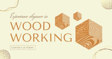 Elegant Woodworking Service Offer Facebook AD Design Template